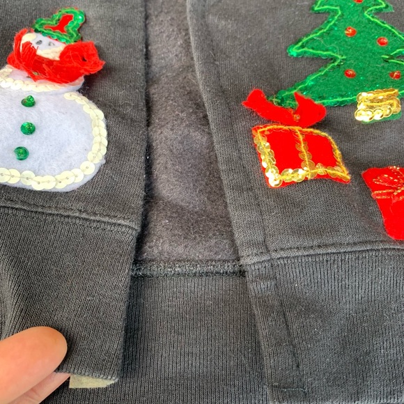 90s Vintage Christmas hand made cardigan sweater size Large. - Picture 6 of 8